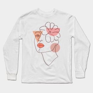 Collage with woman face and geometric shapes Long Sleeve T-Shirt